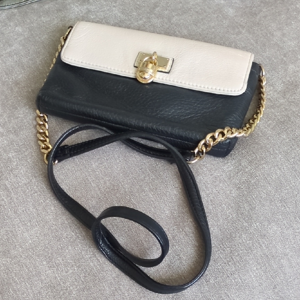 Calvin Klein Black and Cream Crossbody Bag